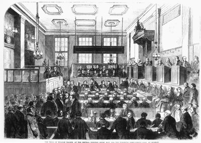 Prozess gegen William Palmer, am Central Criminal Court, Mai 1856, wegen Vergiftung von John Parsons Cook, in Rugeley von English School